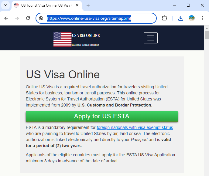 FOR JAPANESE CITIZENS – United States American ESTA Visa Se